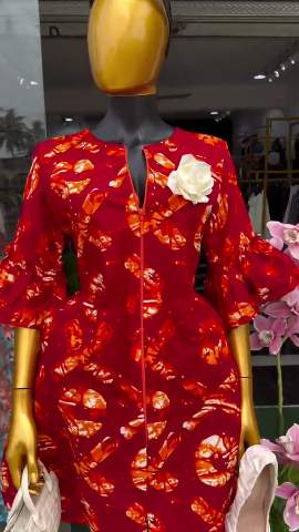 Red Batik Flare Dress — image 2