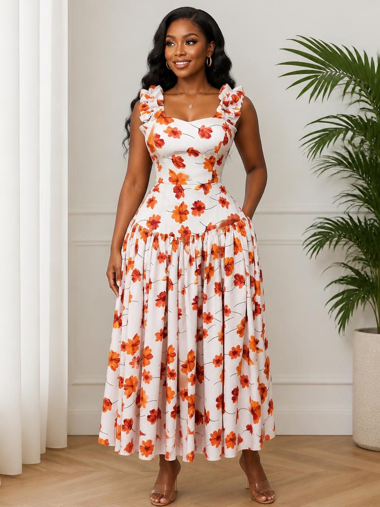Floral Corset Maxi Dress